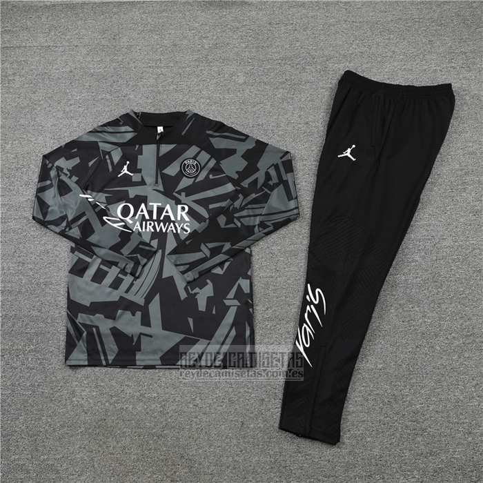 Chandal de Sudadera del Paris Saint-Germain Jordan 2022-2023 Negro y Gris